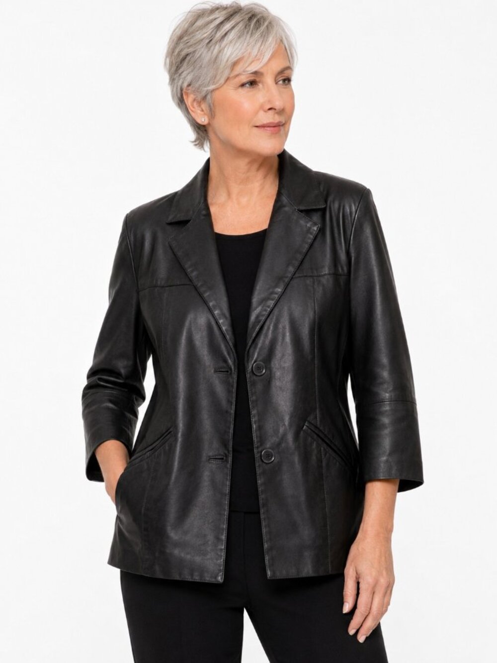 Damselle New York Classic Black Leather Jacket